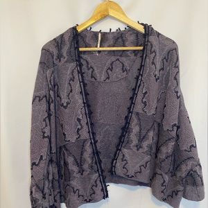 NWOT Free People Purple Oversized Butterfly Kimono Cardigan Size XS